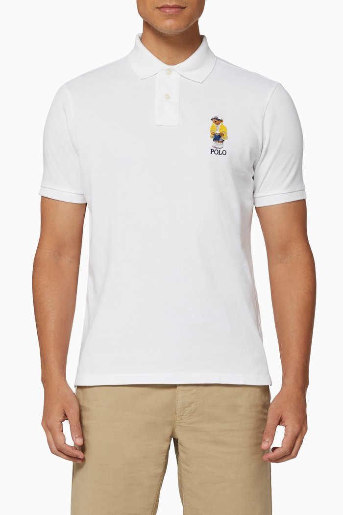 

CP-93 Bear Mesh Polo Shirt, White