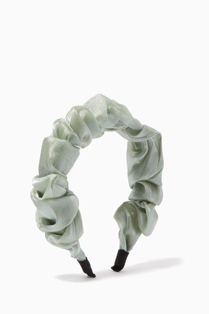 

Ruffled Organza Headband, Neutral