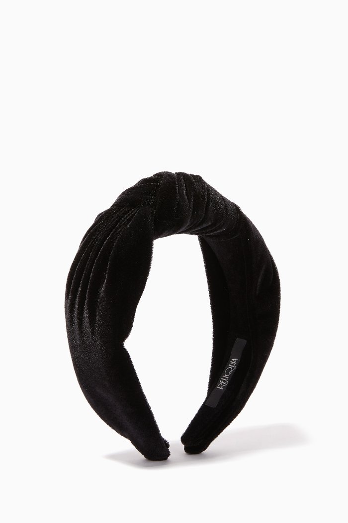 

Knot Turban Velvet Headband, Black