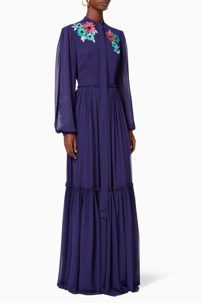 

Elida Chiffon Gown, Blue