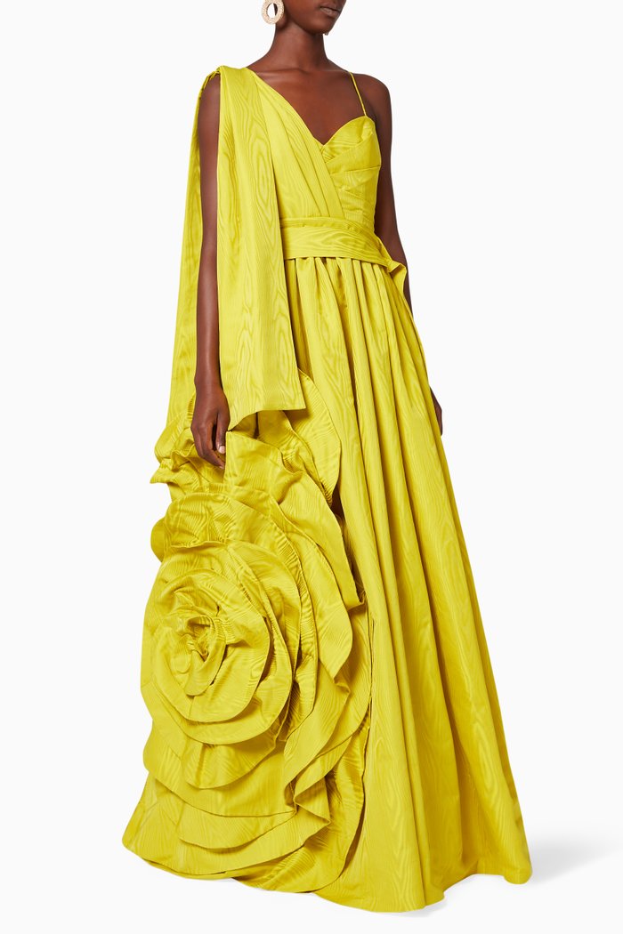 Primma Taffeta Gown, Yellow