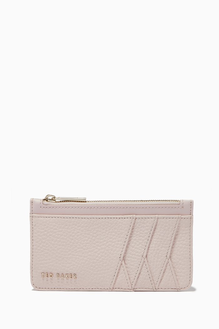 

Allexaa Zip Cardholder in Leather, Pink