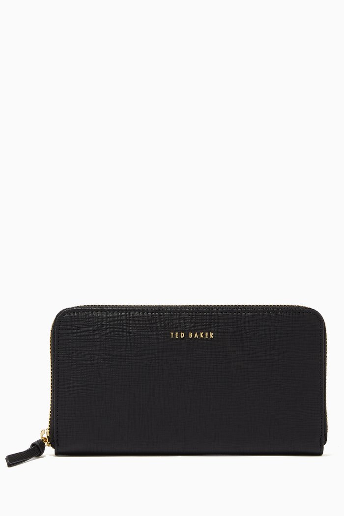 

Fayrie Zip-Around Matinee Purse in Leather, Black