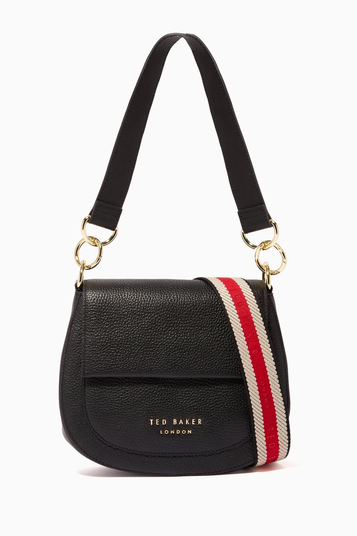 

Amali Round Crossbody Bag in Leather, Black