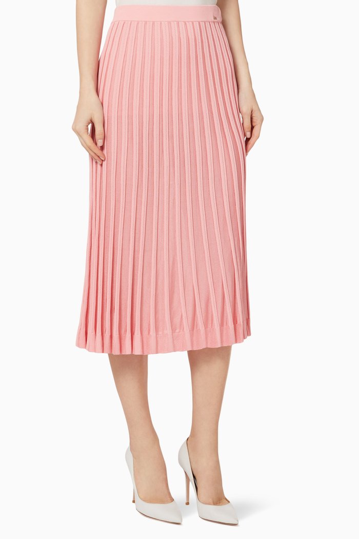 

Pleated Midi Skirt, Pink