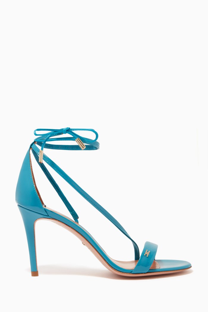 

Lace Closure Sandals in Leather, Blue