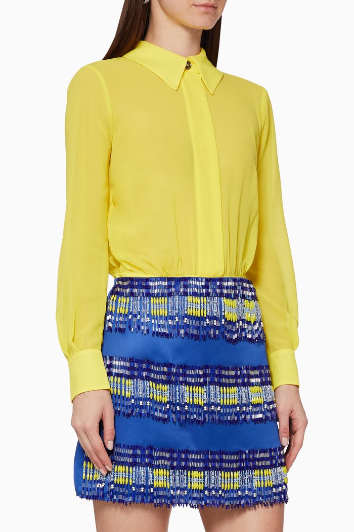 

Separable Bead Embroidered Mini Dress, Blue