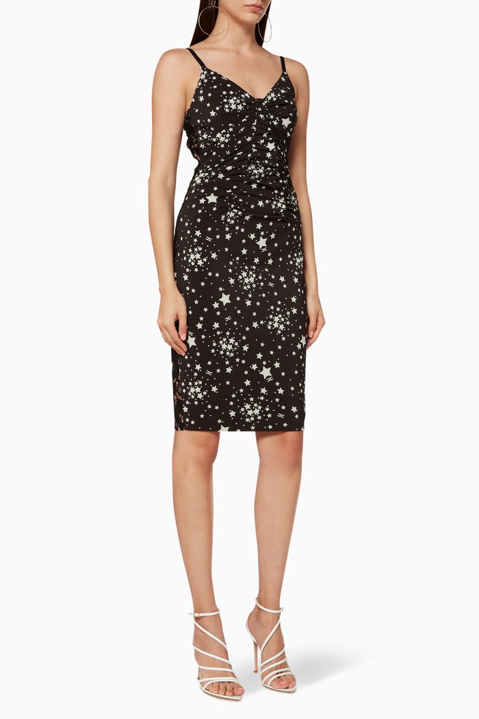 

Micro Star Print Bodycon Dress, Black