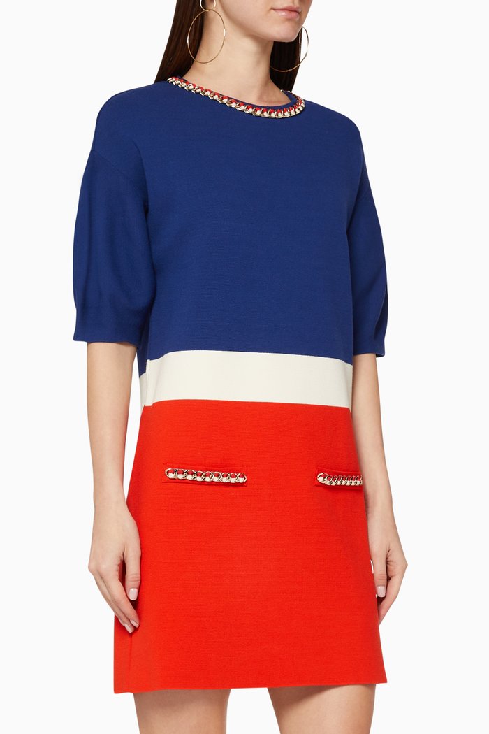 

Chain Appliqué Mini Dress, Multicolour