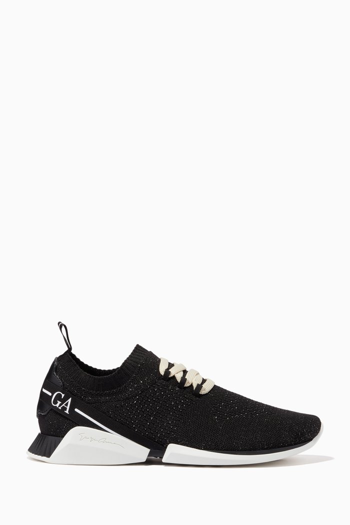 

Logo Polka Dot Sneakers in Canvas, Black