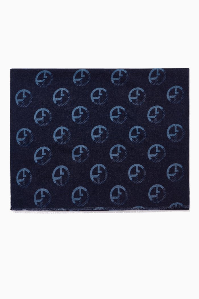 

Macro Logo Scarf, Blue