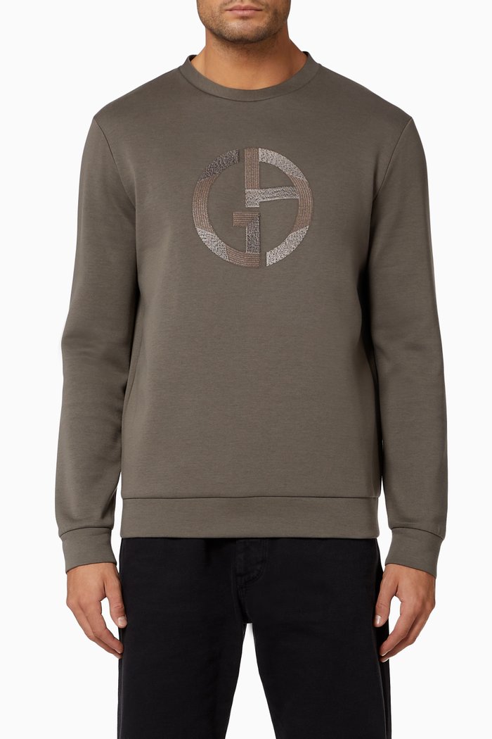 

Embroidered Logo Sweatshirt, Grey