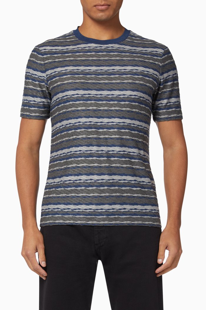 

Wave Stripe Jacquard T-Shirt, Grey