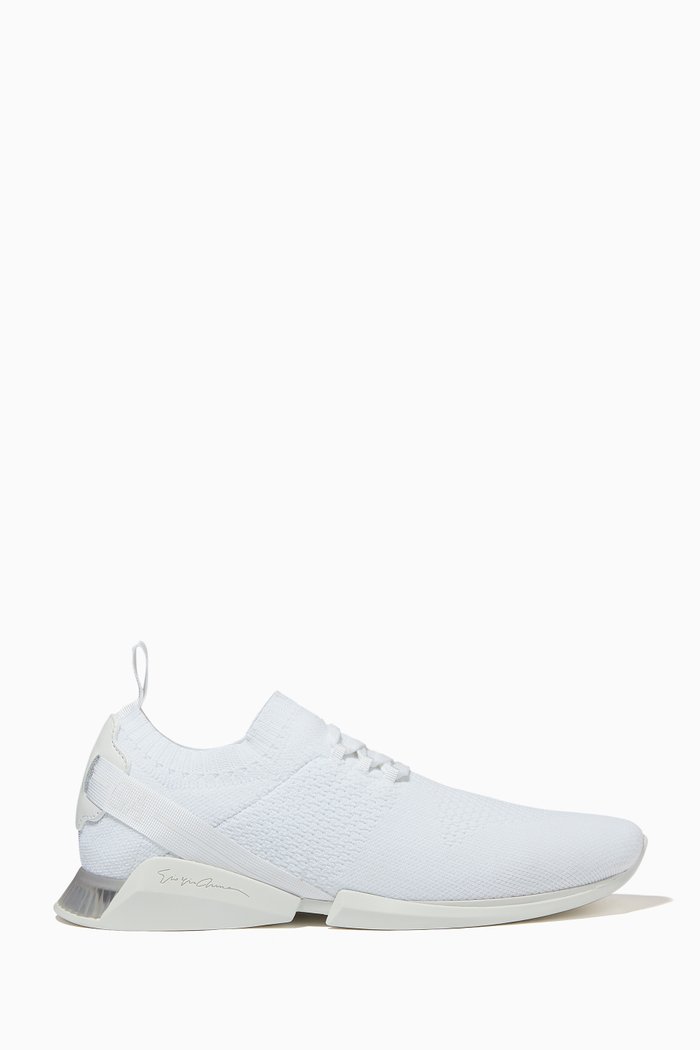 

Logo Knitted Sneakers in Canvas, White