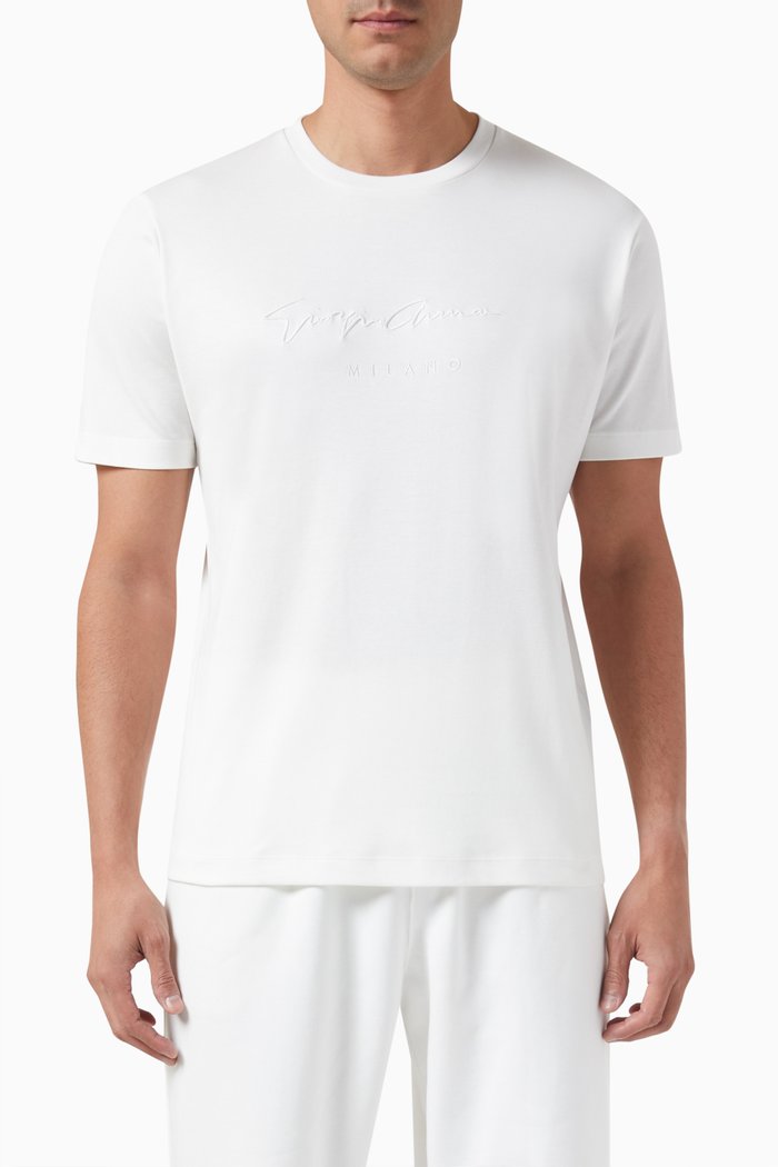 

Embroidered Logo T-shirt in Cotton, White