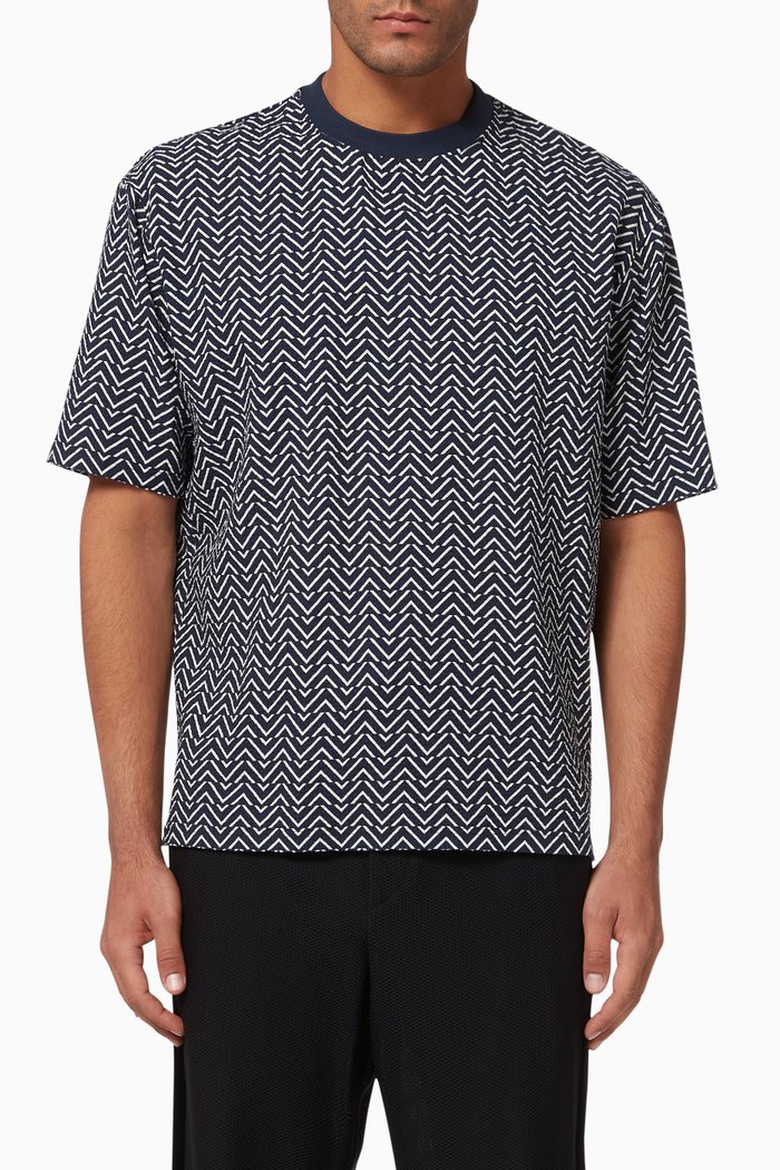 

Chevron Seersucker T-Shirt, Blue