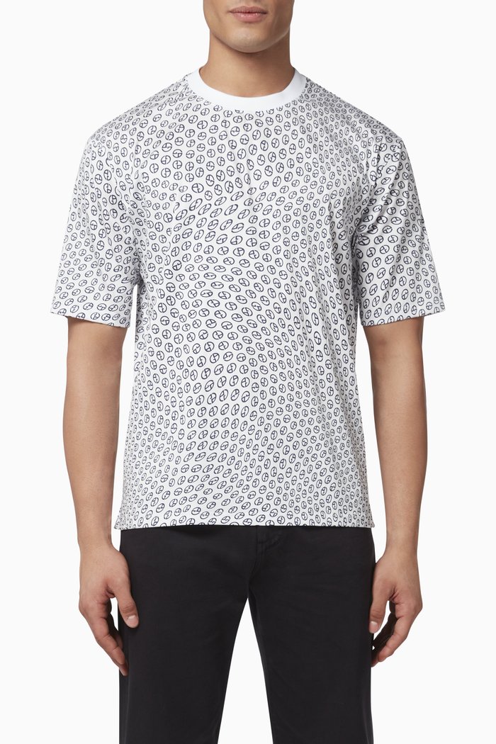 

GA Monogram Cotton T-Shirt, White