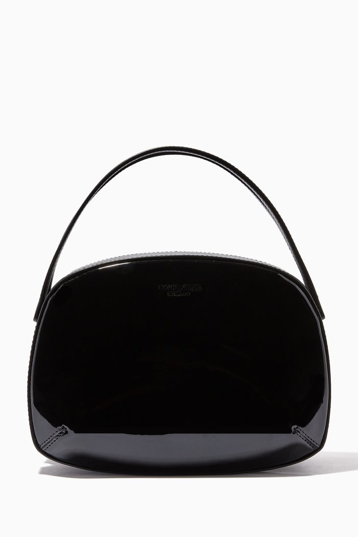 

La Prima Top Handle Bag in Patent Leather, Black