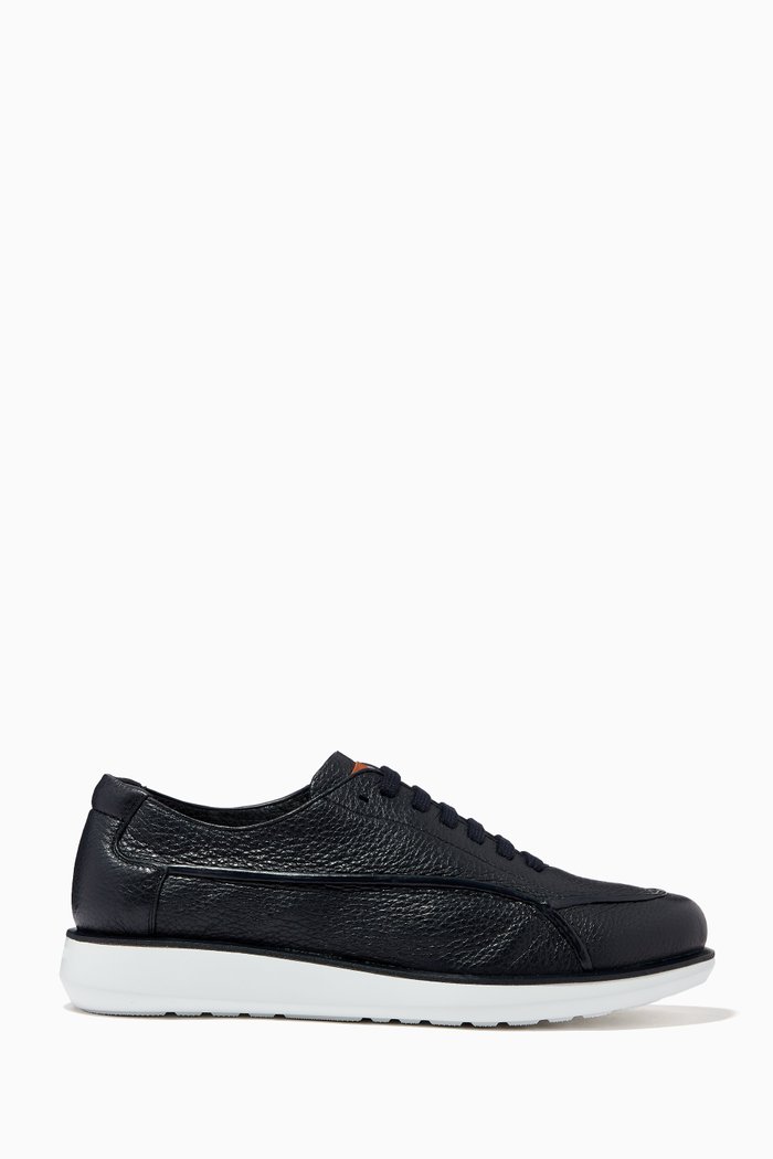 

Thick Sole Sneakers in Deer Leather, Blue