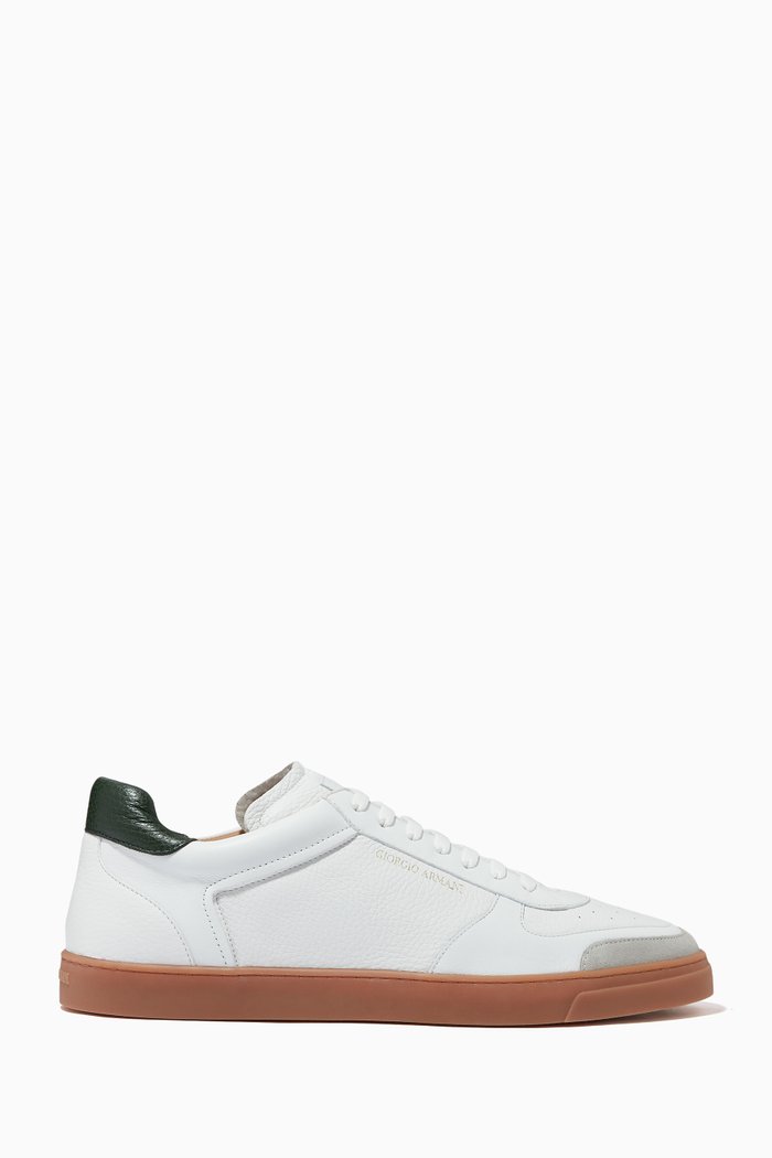 

Sneakers in Mixed Leather, White