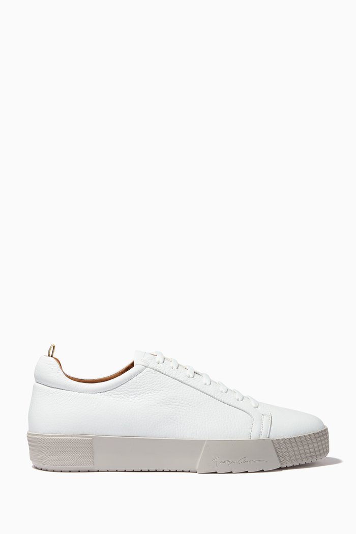 

High Sole Sneakers in Deer Leather, White