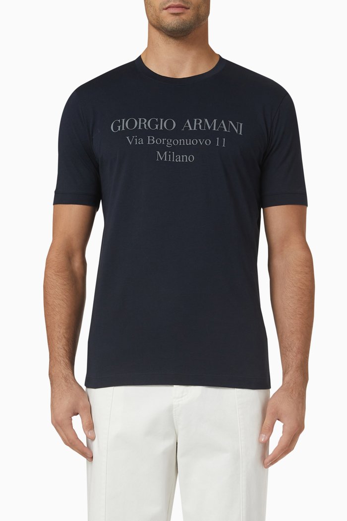 

Borgonuovo 11 T-shirt in Pima Cotton Jersey, Blue