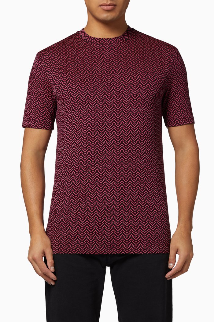 

Chevron Jacquard T-Shirt, Red