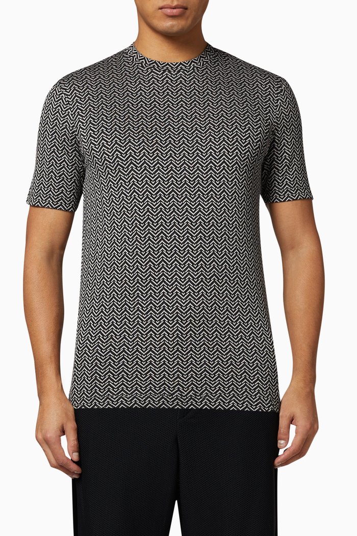 

Chevron Jacquard T-Shirt, Grey