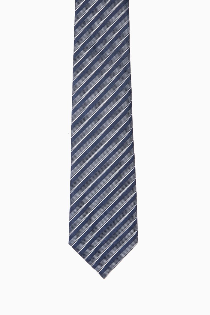 

GA Striped Tie in Silk, Grey