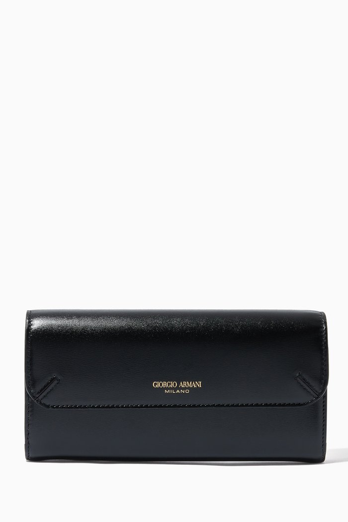 

La Prima Wallet in Bovine Leather, Black
