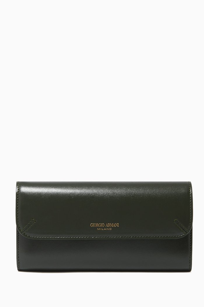 

La Prima Wallet in Bovine Leather, Green