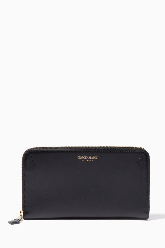 

Wallet in Bovine Leather, Black
