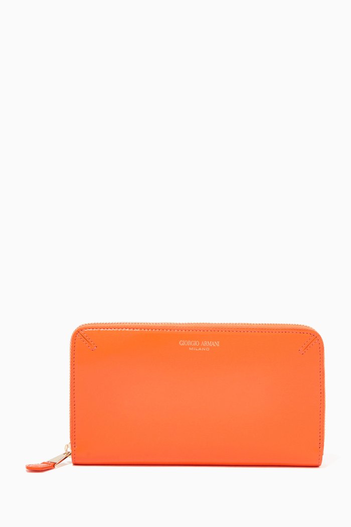 

Wallet in Bovine Leather, Orange