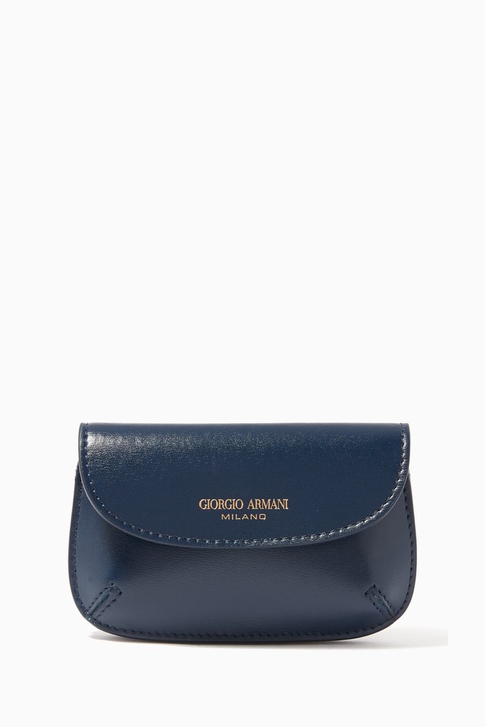 La Prima Cardholder Clutch in Bovine Leather, Blue