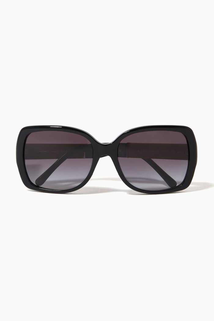 

Vintage Check Butterfly Frame Sunglasses, Black