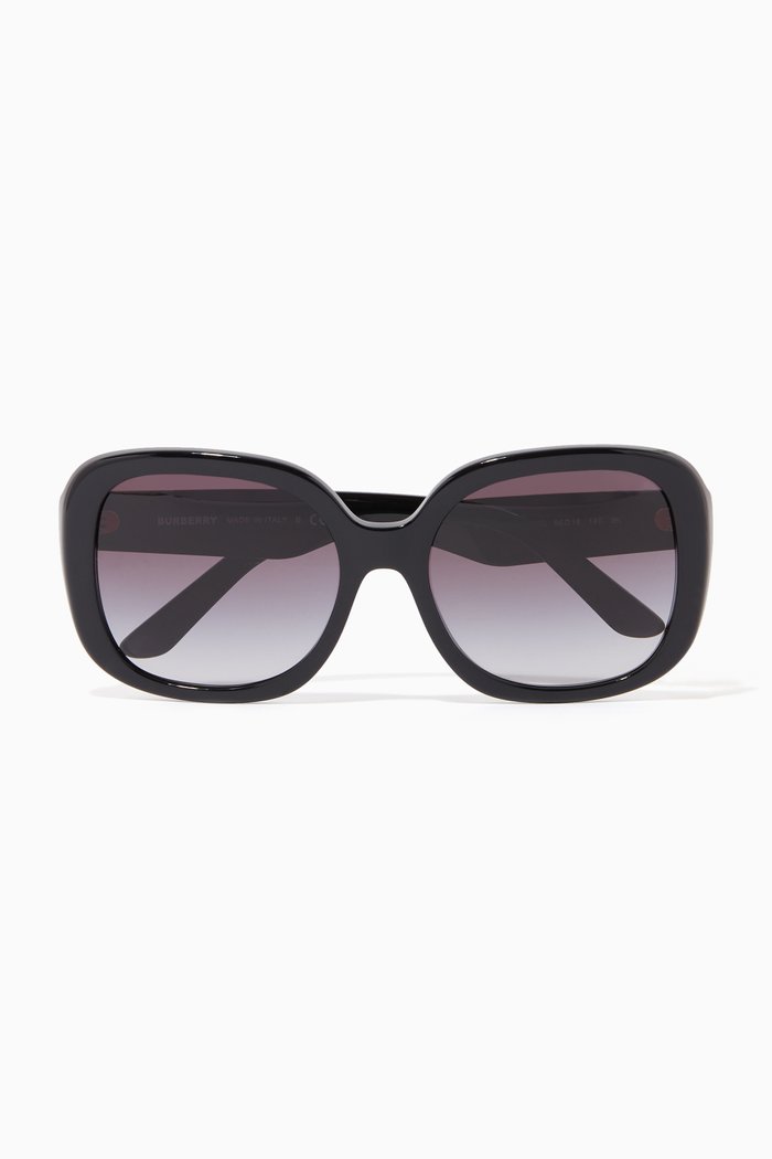 

Logo Lettering Square Sunglasses, Black