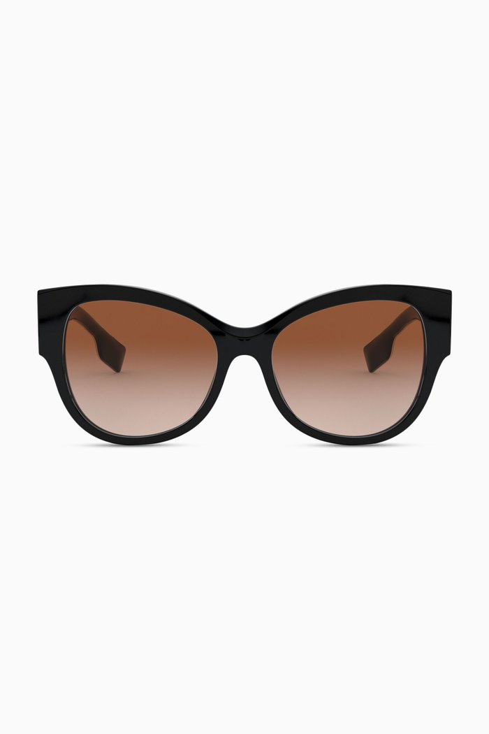 

Monogram Detail Butterfly Frame Sunglasses, Brown
