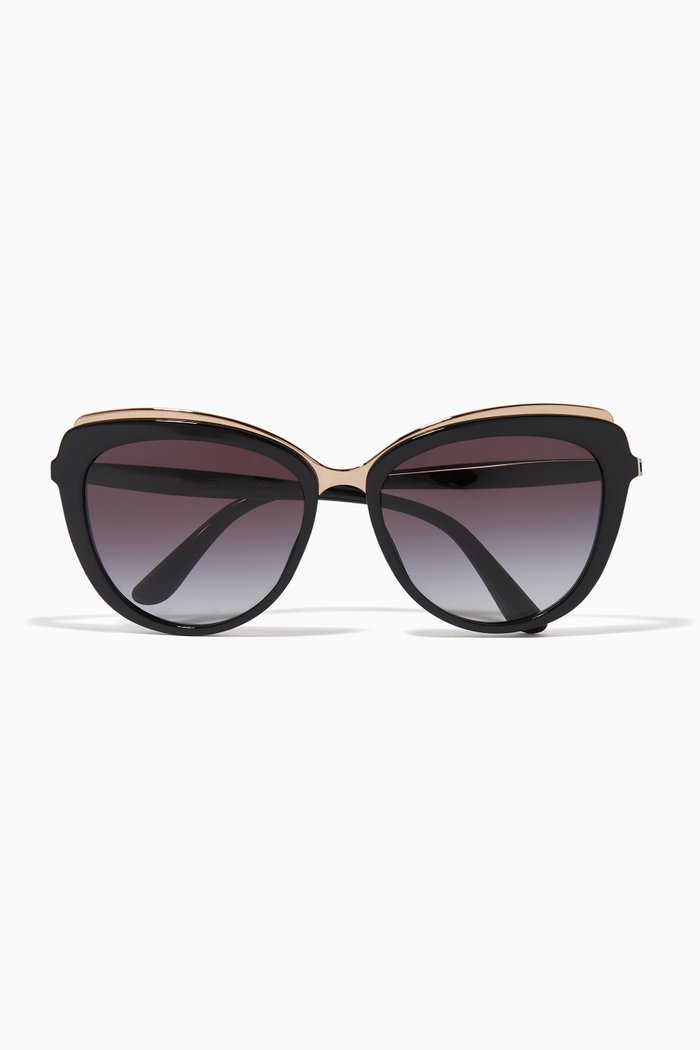 

Cat Eye Gradient Sunglasses in Acetate, Black