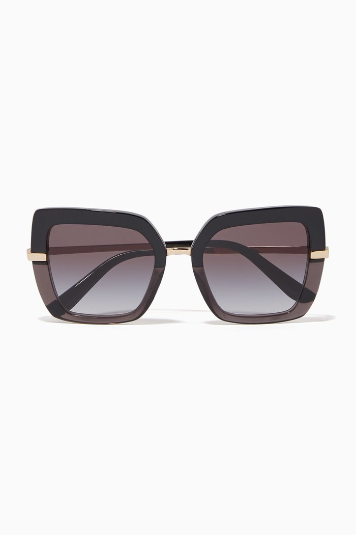 

Half Print Sunglasses, Black