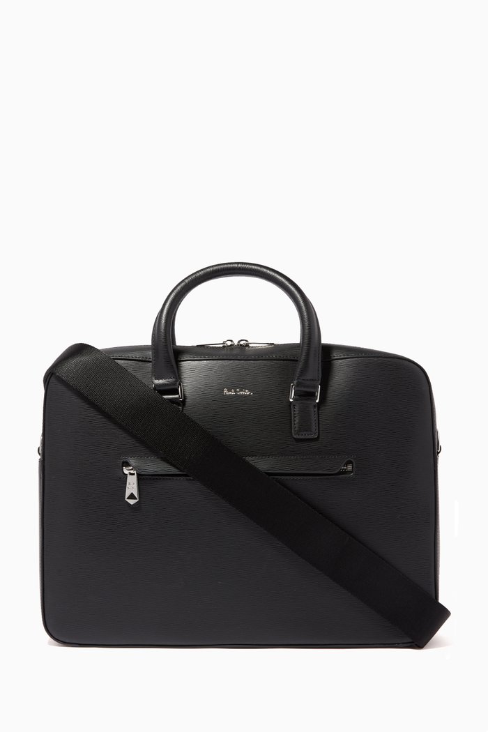 

Business Folio in Embossed Leather, Black