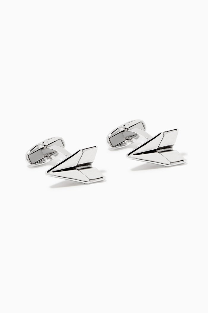 

Paper Plane Cufflinks in Metal, Silver