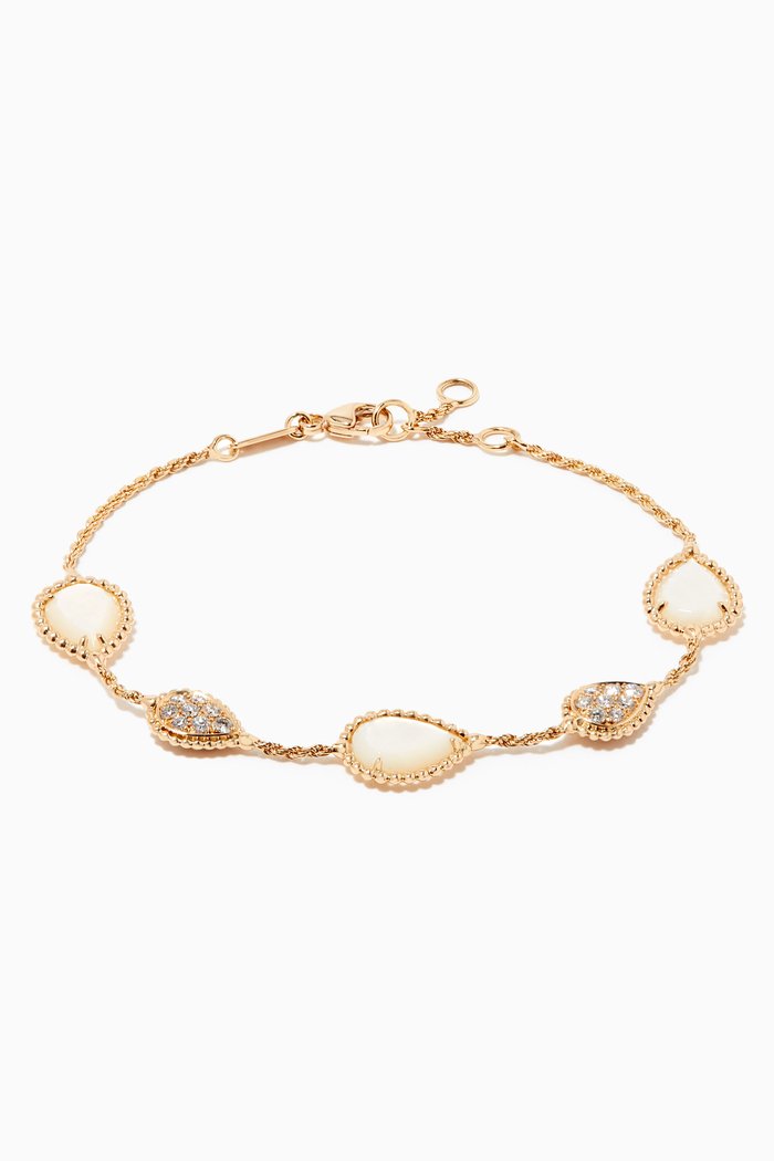 

Serpent Bohème Five Motifs Mother of Pearl Diamond Bracelet in 18kt Yellow Gold