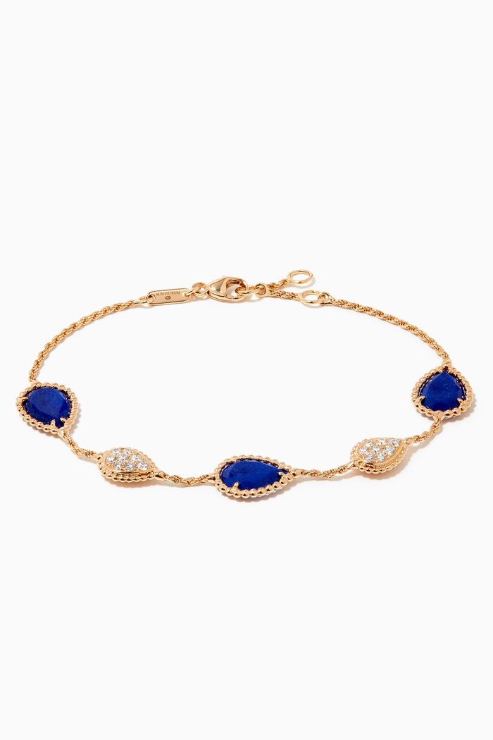 

Serpent Bohème Five Motifs Lapis Lazuli Diamond Bracelet in 18kt Yellow Gold