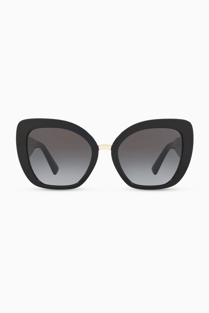 

Oversized Cat-Eye Frame Acetate Sunglasses, Black