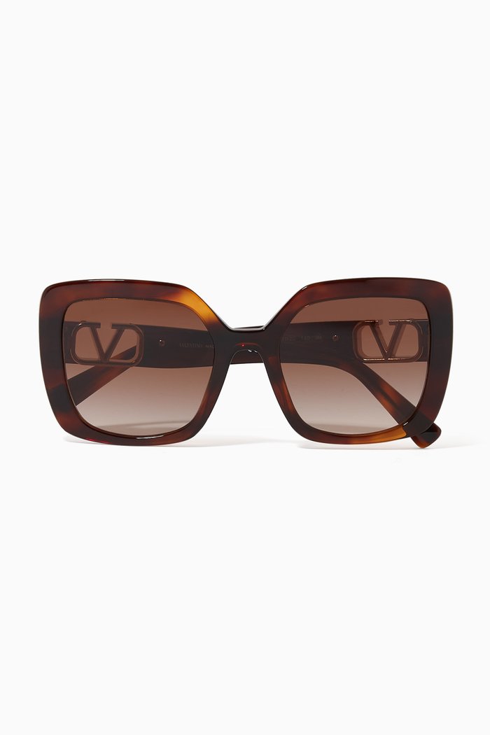 

Oversized Square Frame Acetate Sunglasses, Brown