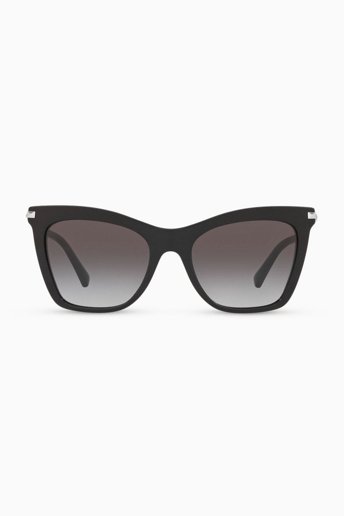 

Studded Cat-Eye Frame Acetate Sunglasses, Black