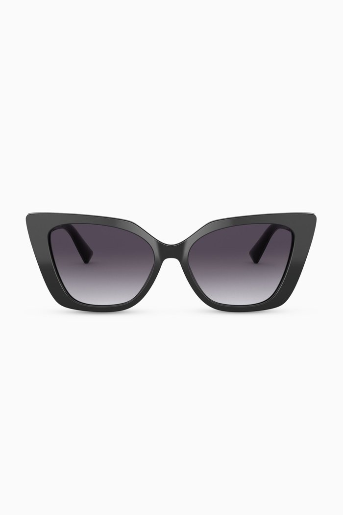 

Vlogo Cat-Eye Frame Acetate Sunglasses, Black