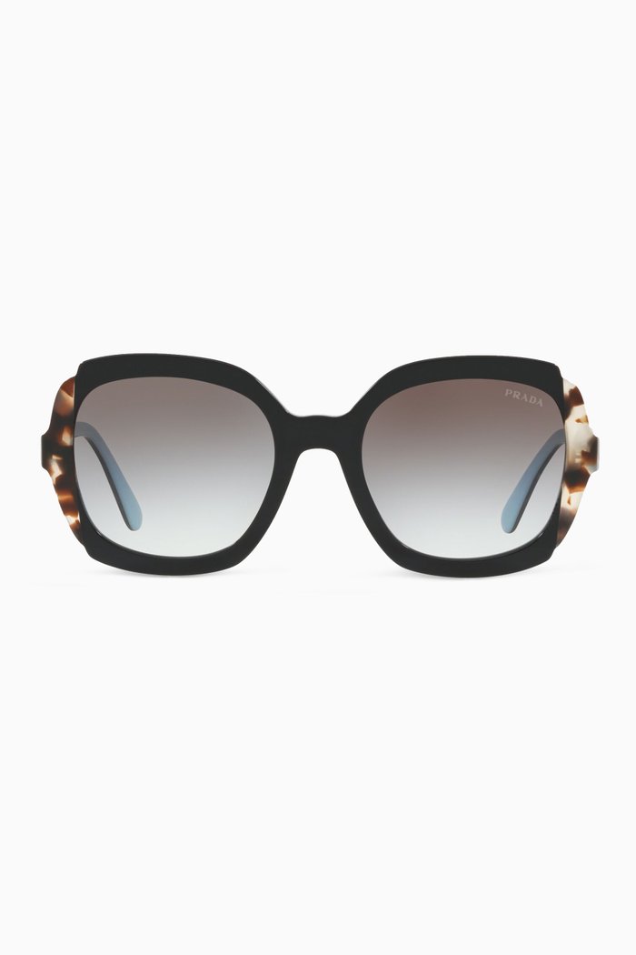 Square Sunglasses in Acetate, Black