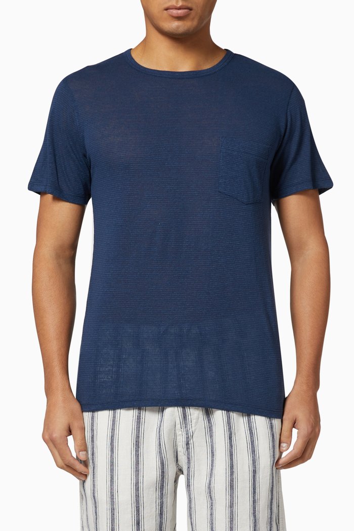 

Chad Micro Stripe T-Shirt, Blue