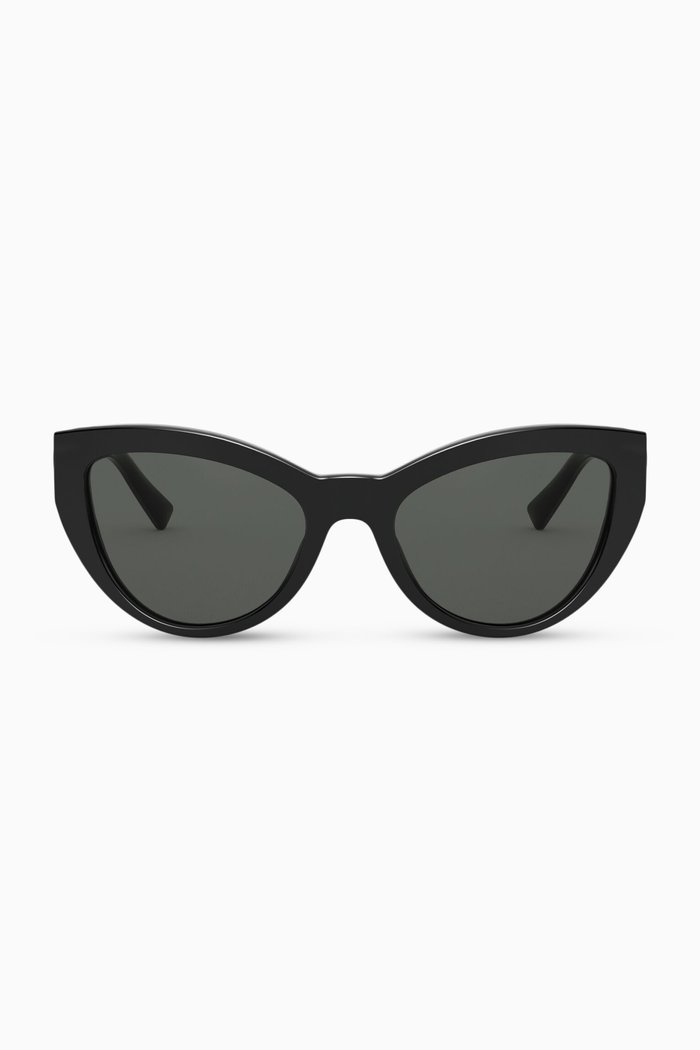 

Medusa Crystal Cat Eye Sunglasses, Black